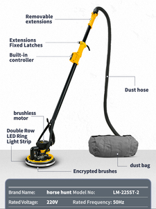 <span class=keywords><strong>Ponceuse</strong></span> sans balais haute performance LM-225ST-2 avec aspiration automatique des poussières <span class=keywords><strong>et</strong></span> corps léger pour le ponçage du plâtre sur les murs <span class=keywords><strong>et</strong></span> les plafonds - Product Image 1