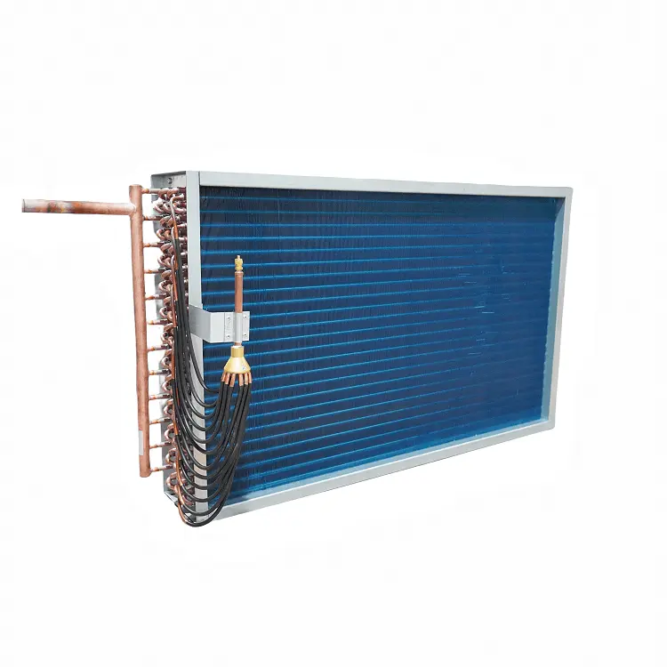 Condensatore di alluminio ondulato dello scambiatore di calore del tubo di aletta per la pompa di calore e l'unità di refrigerazione