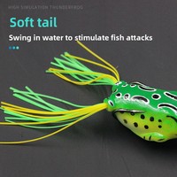 Appât grenouille simulé Double crochet pointe 5G8G13G souple PVC flottant appât tueur leurre pour la pêche à la carpe rivières noir édition spéciale