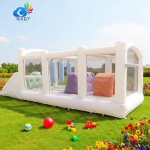 <span class=keywords><strong>Castillo</strong></span> Inflable <span class=keywords><strong>de</strong></span> Grado Comercial, Color Pastel Claro, PVC <span class=keywords><strong>de</strong></span> 0.55mm, Certificado CE, con Tobogán Blanco, Área <span class=keywords><strong>de</strong></span> Juegos Inflable - Product Image 1