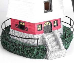 Blanco frío LED resina giratoria al aire libre molino <span class=keywords><strong>de</strong></span> viento <span class=keywords><strong>Solar</strong></span> faro estatua giratoria torre <span class=keywords><strong>de</strong></span> luz lámpara <span class=keywords><strong>de</strong></span> césped - Product Image 2