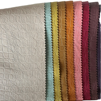 Tissu en cuir PU gaufré crocodile coloré, extensible, avec support tissé, résistant à l'eau, pour matelas, textile de maison, rideaux et gants
