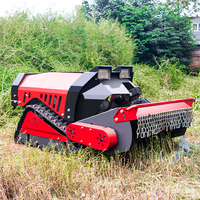 Tondeuse à fléaux télécommandée sur chenilles, débroussailleuse et broyeur tout-terrain pour pentes, pour usage agricole et forestier