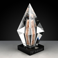 Trophée sportif personnalisé en cristal K9 transparent, gravé au jet de sable, best-seller JY, avec boîte cadeau
