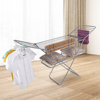 Promotionnel couleur argent 2 niveaux pli conception Angle fer étendoir vêtements étendoir cintre séchage