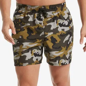 Shorts de natação masculino de poliéster, respirável personalizado