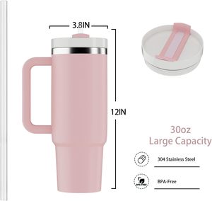Logotipo personalizado 30oz exterior de acero inoxidable con aislamiento de viaje tazas de café 40 oz vaso con asa - Product Image 4