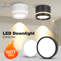 Canmeijia Plafonnier Rond à Montage en Surface pour Intérieur 5W 10W 15W 25W, Downlight Commercial Dimmable, Downlight LED, Downlight