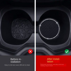 Sottobicchiere in Gomma Siliconica per Auto con Diamanti Antiscivolo per <span class=keywords><strong>Mercedes</strong></span>-Benz Classe E <span class=keywords><strong>GLC</strong></span> C260L GLE GLB Logo Personalizzato - Product Image 4