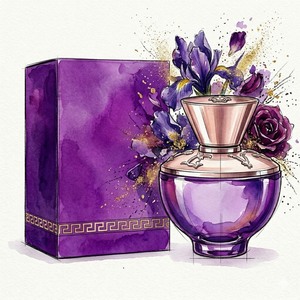 Flacon de parfum en verre dégradé violet de luxe, parfum inspiré longue durée pour femmes, marque privée, fragrance fruitée florale 100ml - Product Image 1