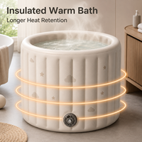 Baignoire gonflable pour bébé avec pompe à air intégrée, chambres à air en PVC isolées et rangement compact pour personnalisation de marque