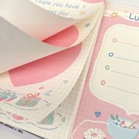 Bloc-notes A7 style Ins rose, motif gâteau, très esthétique, déchirable, pour étudiants, carnet de notes