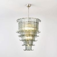 Lustre moderne élégant rond en cristal LED blanc chaud suspendu réglable en hauteur Solution d'éclairage pour installation de projet