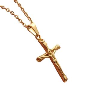 Colgante de cruz de acero inoxidable yunnique para hombre, collar de Color dorado GF2190, regalo de joyería de moda - Product Image 1