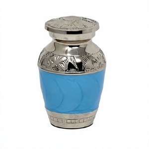 Urna de cremación de recuerdo de hojas y flores grabadas en plata para cenizas humanas con bolsa de terciopelo gratis - Product Image 1