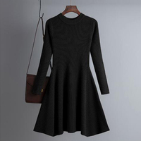 Chandail de robes côtelées moulantes tricotées à manches longues d'automne d'hiver chic pour femmes personnalisé