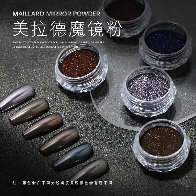 2024 Novo Design Atacado Efeito Espelho Nail Powder Mermaid Neon Nail Dust Nail Art Pigmento Pérola Chrome Magic Mirror Powder