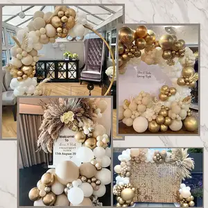 Wit Zand Goud Ballonnen 126Pcs Nude Metallic Latex Ballonnen Voor Boho Bruiloft Verjaardag Achtergrond Ballonnen Slinger Boog Kit