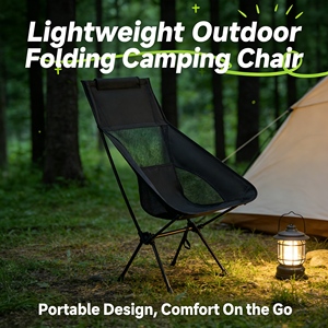 Chaise de <span class=keywords><strong>camping</strong></span> pliable <span class=keywords><strong>ultra</strong></span>-compacte et ultralégère, chaise de <span class=keywords><strong>camping</strong></span> Moon Chair à dossier haut réglable pour les minimalistes - Product Image 4