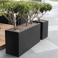 Jardinière moderne en acier thermolaqué pour extérieur, pot de fleurs décoratif pour villa, balcon, patio, résistant à la rouille
