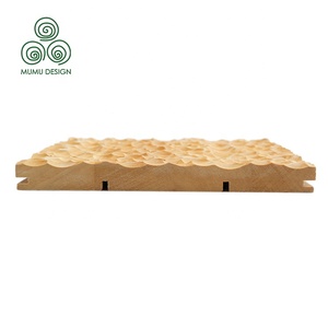 Panneau mural rainuré rond en bois <span class=keywords><strong>massif</strong></span> MUMU Wainscot, couverture intérieure pleine fréquence, pour décoration intérieure - Product Image 4