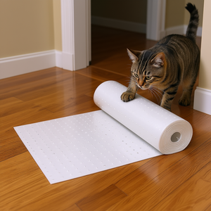 แผ่นป้องกันพรม PVC ขนาด 12 ฟุต x 12 นิ้ว รูปทรงสี่เหลี่ยมผืนผ้า ป้องกันรอยขีดข่วน สำหรับทางเข้าสัตว์เลี้ยง ใช้ได้ทุกฤดู กันลื่น พื้นพลาสติก - Product Image 2