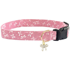 Lindo <span class=keywords><strong>collar</strong></span> de perro con diseño de lazo rosa con amuleto de pajarita <span class=keywords><strong>Collar</strong></span> ajustable para mascotas para perros pequeños, medianos y grandes - Product Image 5