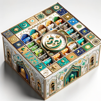 Coffret Cadeau Calendrier de l'Avent Ramadan de Luxe Personnalisé 30 Compartiments en Matériaux Recyclés avec Gaufrage Conçu pour Nettoyant Visage Crème
