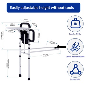 Barre <span class=keywords><strong>d</strong></span>'appui pliable réglable en hauteur pour <span class=keywords><strong>lit</strong></span> pliant, pour personnes âgées. - Product Image 5