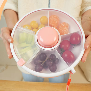 Lonchera Giratoria Circular, Contenedor de Aperitivos a Prueba de Humedad, Bandeja Sellada para Frutas, Caja para Dulces, Caja Portátil para Guardar Semillas de Melón - Product Image 1