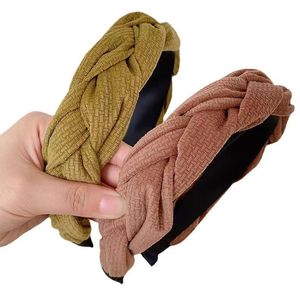 Autunno inverno tessuto fiocco copricapo tinta unita maglia treccia fascia <span class=keywords><strong>per</strong></span> capelli <span class=keywords><strong>per</strong></span> le donne ragazze - Product Image 5