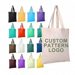 Eco Friendly Reusable Fashion <b>Canvas</b> <b>Tote</b> Bag with Custom Logo Color & Size Options Silk Screen Printed - Product Image 1