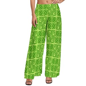 Nuovo Design personalizzato donna elastico in vita Casual pantaloni Palazzo larghi stampa Tapa polinesiano Plus Size donna pantaloni lunghi a gamba larga - Product Image 3