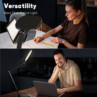 Lámpara de Escritorio LED para Oficina, 3 Temperaturas de Color, 10 Niveles de Brillo, Luz para Computadora, Trabajo desde Casa, Conferencias Zoom, Iluminación para Deportes Electrónicos