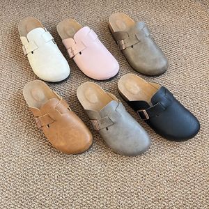 Mules pour femmes en cuir véritable à boucle sur l'embout, style plateforme, grande taille, pour le commerce transfrontalier, collection Printemps 2026 - Product Image 1