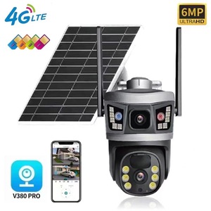 Cámara Solar V380 Pro 4G con Vista Dual, 3 Lentes con Conexión, Zoom 10x, Seguridad para Exteriores con Intercomunicador de Voz y Alarma - Product Image 3