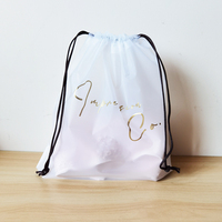 Benutzer definierte Günstige Katzen muster Frosted Clear Draw String Aufbewahrung tasche Peva Water proof Draw string Bag