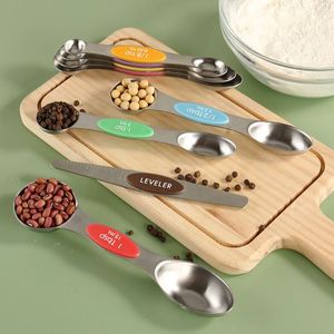 Of 8 Colors Stainless Steel Dual Sided Magnetic Measuring Spoons Set Fits in <b>Spice</b> <b>Jars</b> Multi-Color - Product Image 4