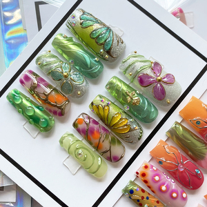 10 pièces de haute qualité à la main presse sur les ongles détachable <span class=keywords><strong>Original</strong></span> attirant réutilisable acrylique <span class=keywords><strong>faux</strong></span> ongles manuels pour les femmes - Product Image 6