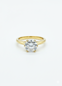 Classic Round Cut Lab Grown Diamond <b>Solitaire</b> <b>Ring</b> 925 <b>Silver</b> / 10KT 14KT 18KT Gold <b>Ring</b> For Women Wear Fashionable <b>Ring</b> - Product Image 3