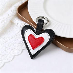 Retro Contrasting Color Heart Leather <b>Car</b> Keychain Bag Pendant Decoration Hanging <b>Accessories</b> <b>Accessories</b> <b>Accessories</b> Ins Style - Product Image 2