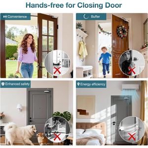 Calzibeno Automatic Door Closer 55-100kg Adjustable Speed Silver Aluminum Minimalist Design for Home Light Commercial Use - Product Image 2