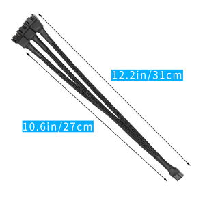 upHere 1至<span class=keywords><strong>3</strong></span>转换器4针脉宽调制风扇分离器电缆套管脉宽调制风扇分离器电源线电脑电脑风扇电源延长电缆 - Product Image 2