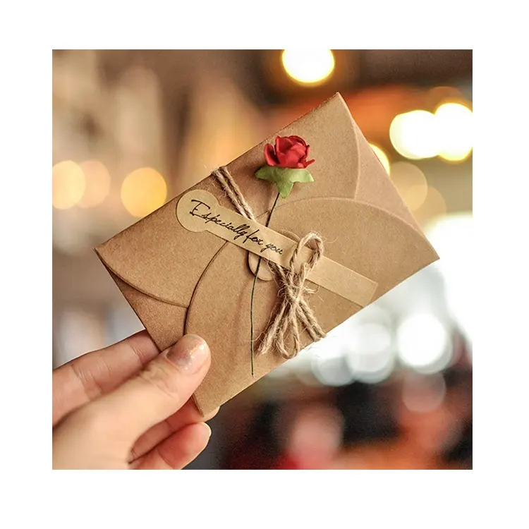 OEM Wholesales Mothers Day Father Day Teachers Day Foldable Pretty Dried Flower Thank You Greeting Cards
