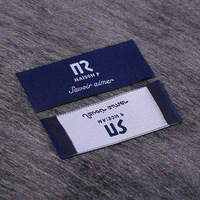 Étiquette brodée tissée de luxe avec LOGO personnalisé pour vêtements et sacs pli d'extrémité recyclé en polyester pour vêtements chaussures