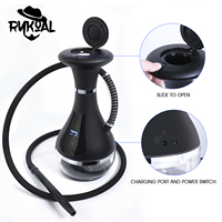 Chicha électronique Rykoal en acier inoxydable, kit complet avec écran tactile LED, capsule de chicha électrique chauffante, longue durée de fonctionnement