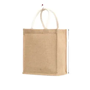 โลโก้ที่กำหนดเอง DIY ของที่ระลึกปอกระเจาผ้าลินิน Tote Burlap กระเป๋าสำหรับช้อปปิ้ง