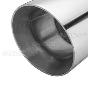 2 unidades de puntas de escape universales para coche, tubo de escape de doble pared con salida en ángulo, boquilla de 63mm-101mm - Product Image 6