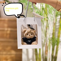 Porte-clés et pendentif de sac à dos en peluche ours panda mignon, personnalisable avec logo, rembourrage en coton PP, cadeau de remise de diplôme pour entreprise/école