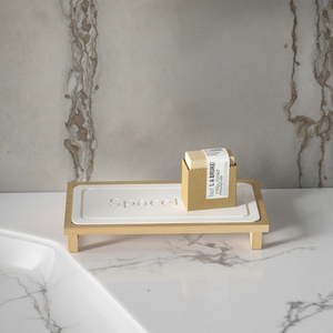 Estante de bambú con estilo con pies, nuevo plato de piedra de diatomita plegable anidado grande, alfombrilla de secado rápido para mostrador de baño, fácil de usar - Product Image 1